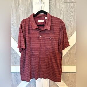 121. English Laundry brand men’s burgundy stripe polo shirt SZ XXL.